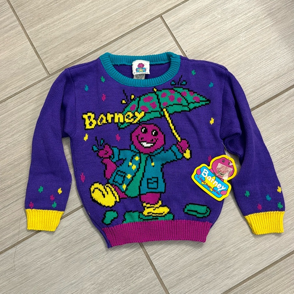 Vintage barney sweater new with tags kids medium